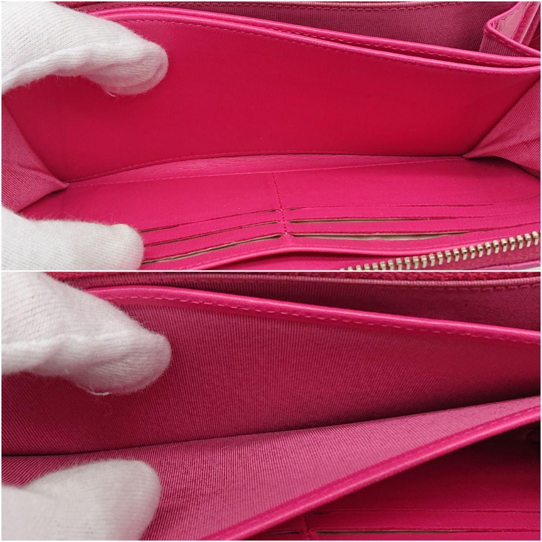 CHANEL ピンク マトラッセ ココマーク 長財布　ラウンド　箱　カード付