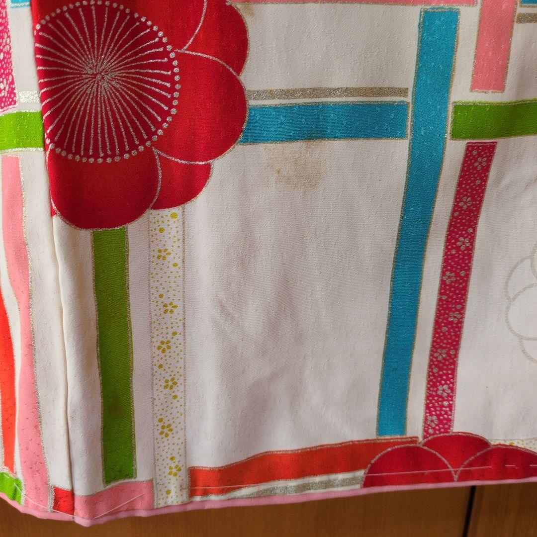 七五三７歳正絹着物とハンドメイドのだらり帯と帯締め帯揚げとしごきのセット