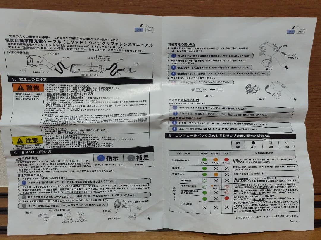 【送料込み】純正　日産リーフ　充電ケーブル　モデル 29690 6WX1A