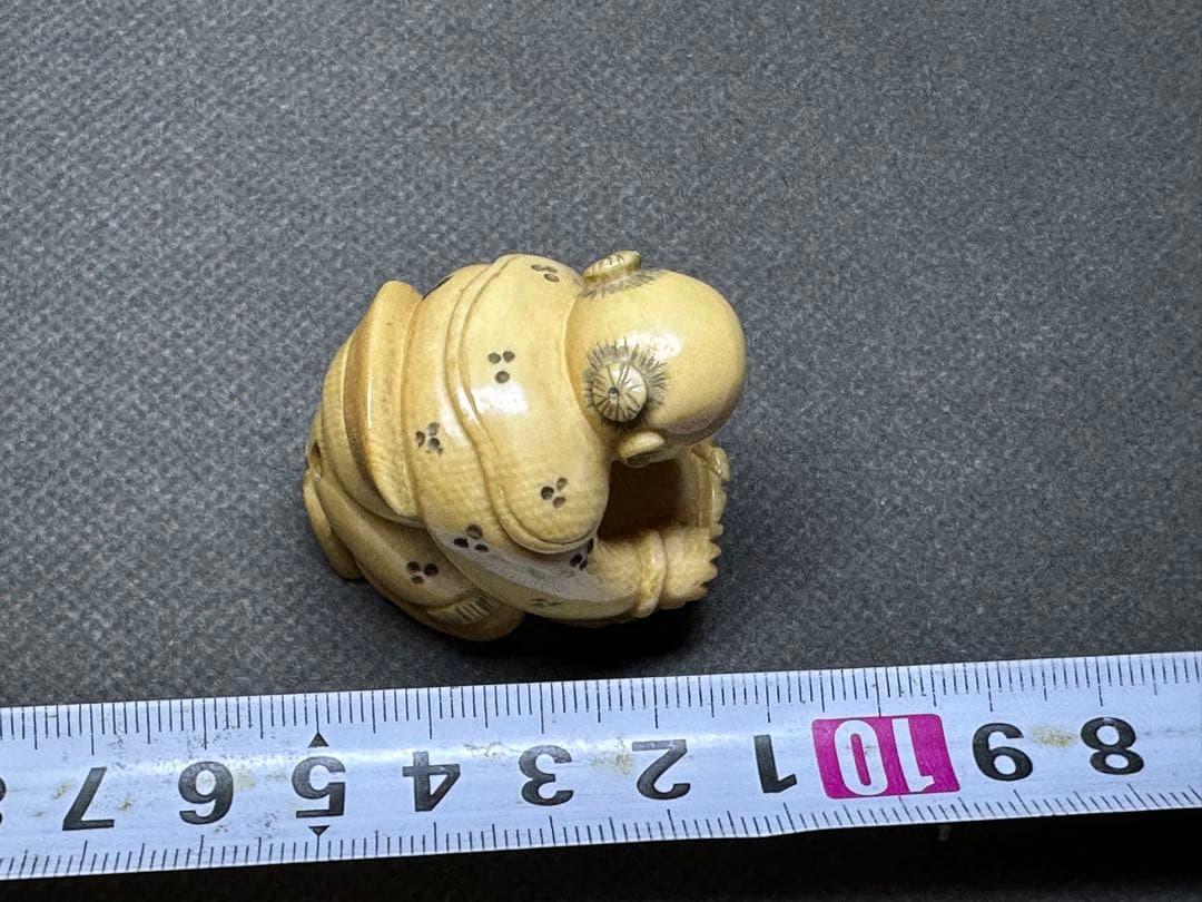 極上　根付　唐子　和装小物　美術品　 置物　彫刻 細密細工　骨董　アンティーク