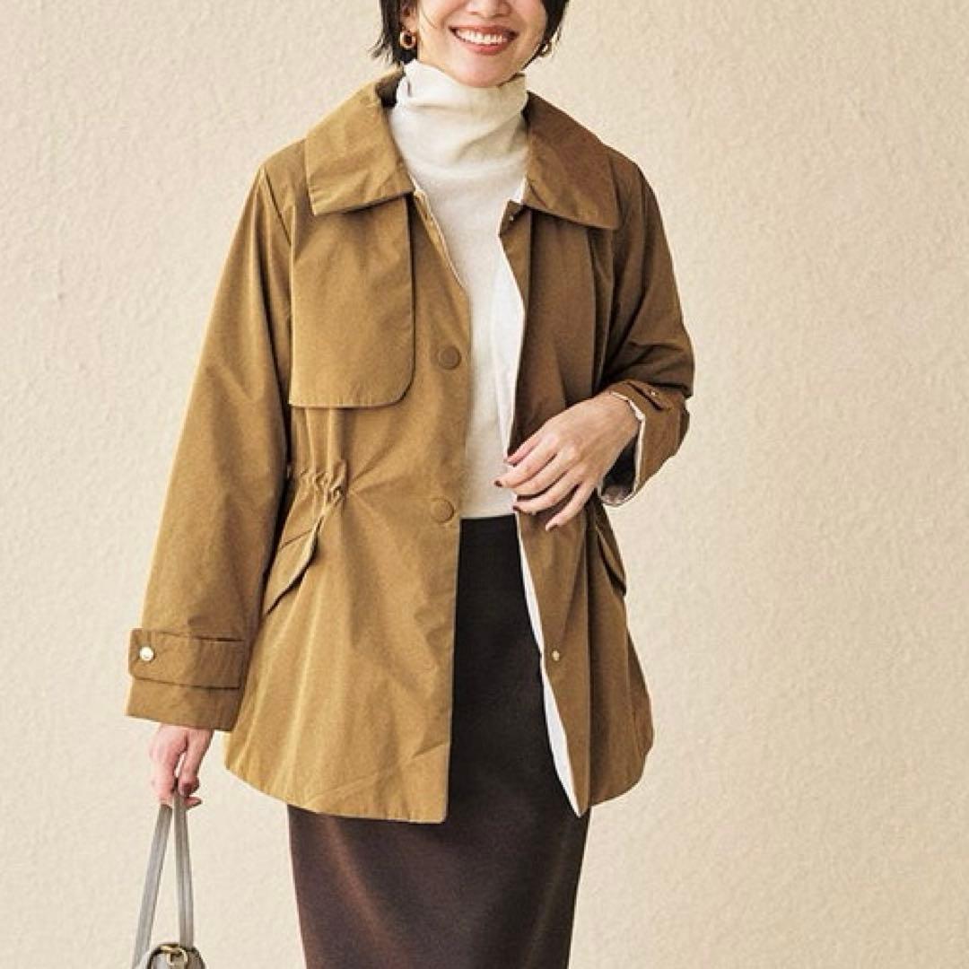 美品 ドゥクラッセ マジカルサーモミドルコート キャメル 手洗可 大人