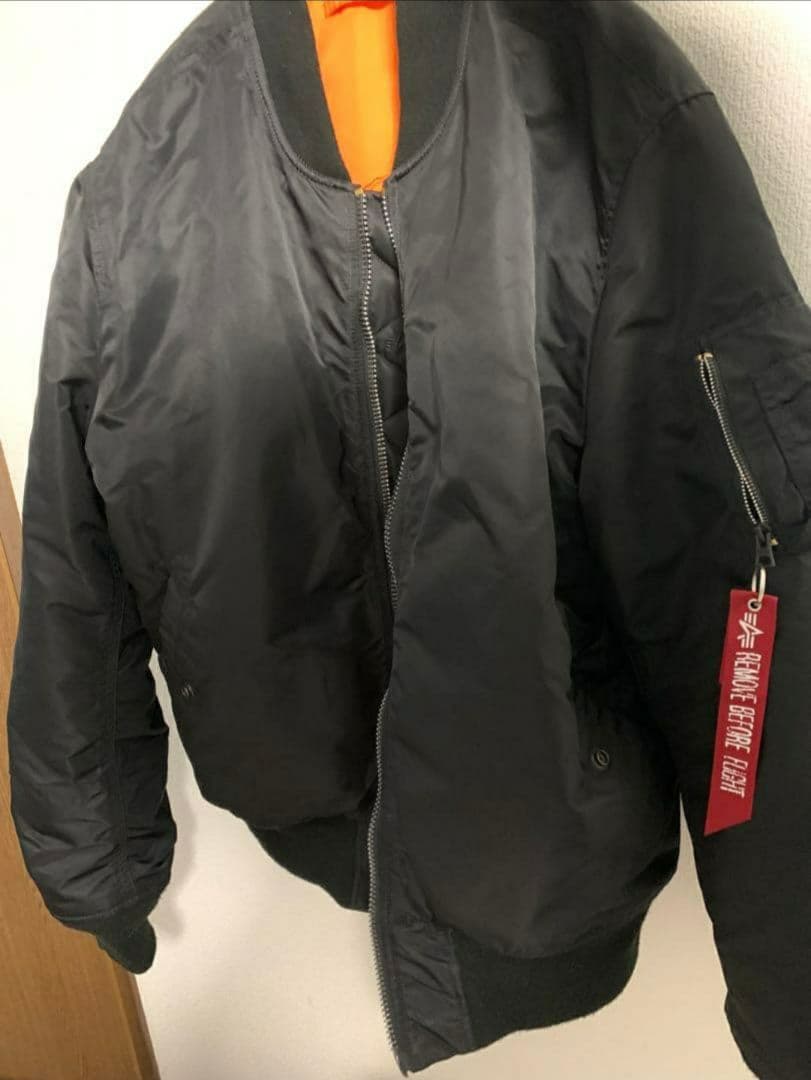 美品☆ALPHA フライトジャケット MA-1　黒　XL☆アルファ