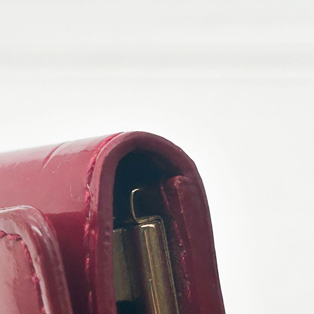 【ルイヴィトン】ミュルティクレ4 ヴェルニ レッド M91211 4連キーケース