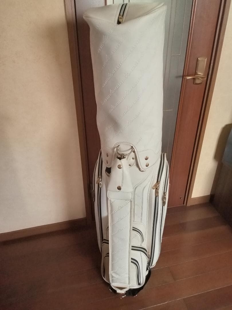 ★値下げ★CRAZY★キャディバッグ★9インチ★モノグラム型押しロゴ★白★