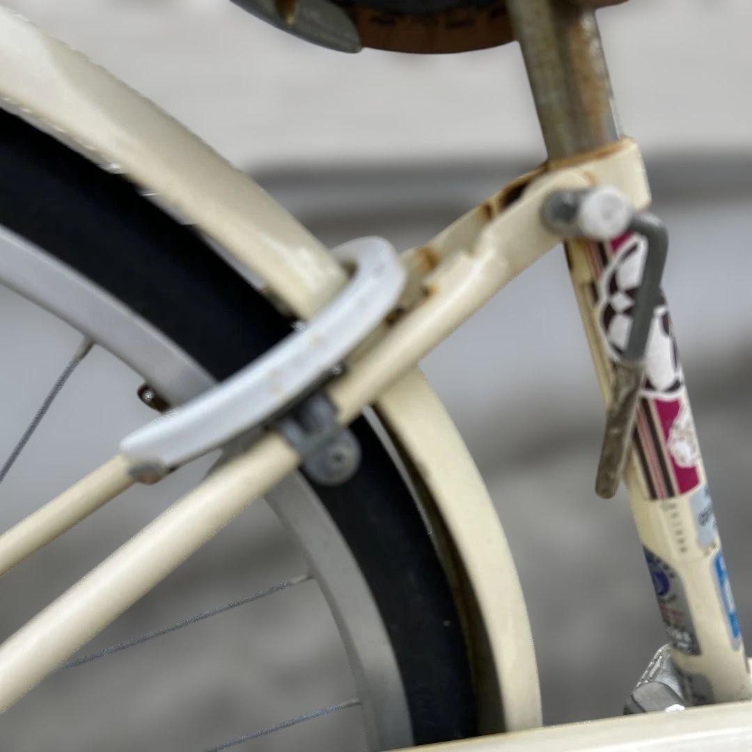 【引き取り希望】子供用自転車 クリーム色 金属バスケット付き　ブリヂストン