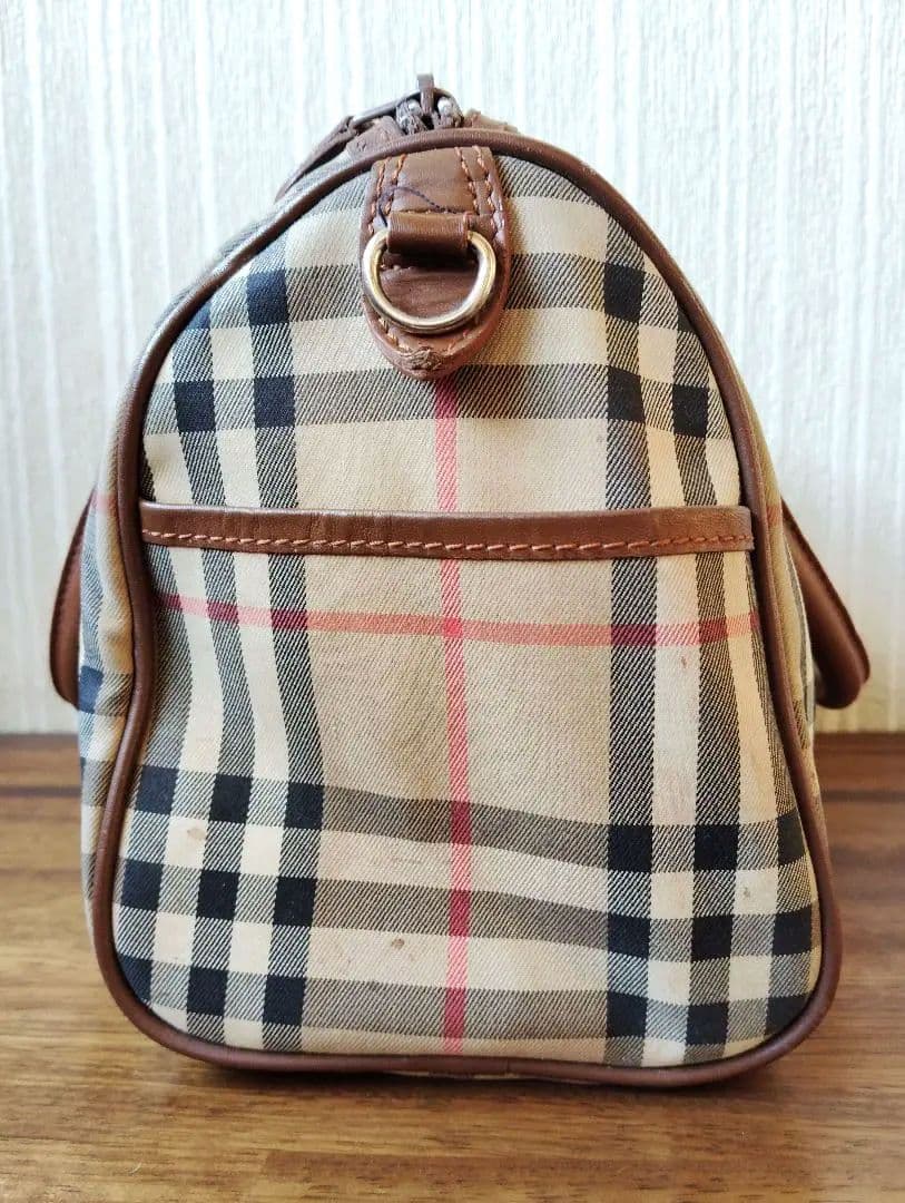 qhmirai　バーバリーズミニボストンバッグノバチェックシャードホース