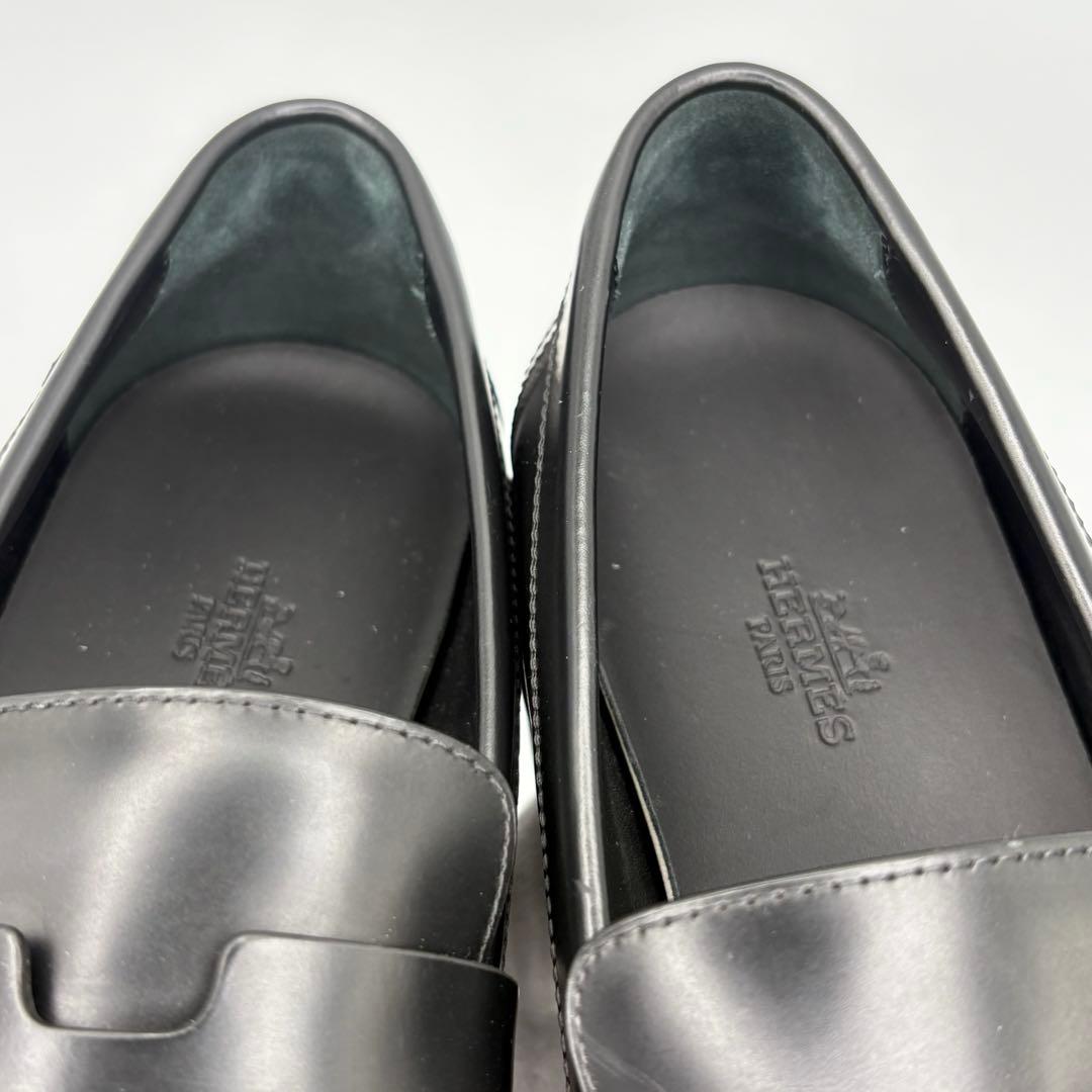 【未使用品級】HERMES エルメス　ヒッチ　厚底　Hロゴ　レザー　ローファー