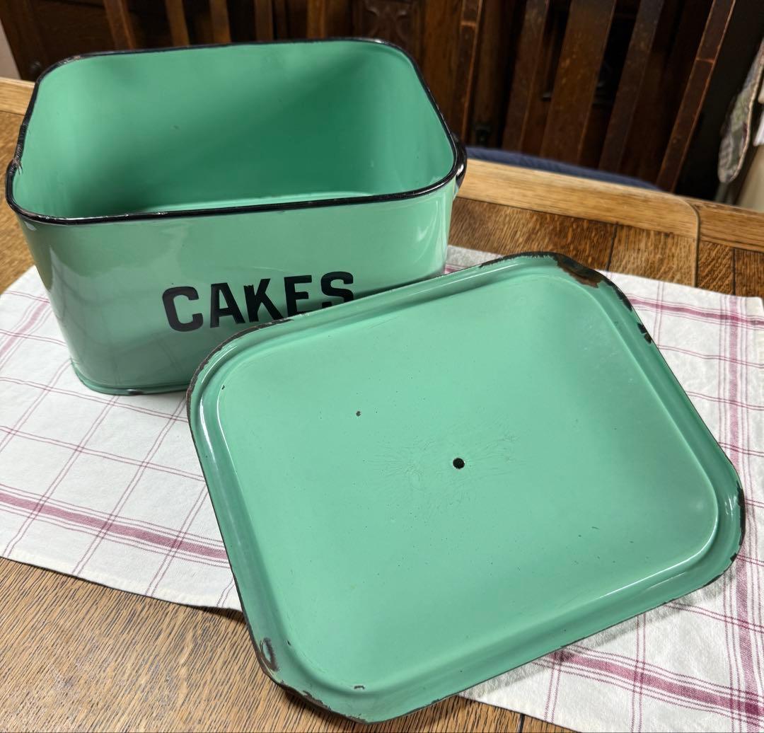 ヴィンテージケーキ保存容器 ミントグリーン