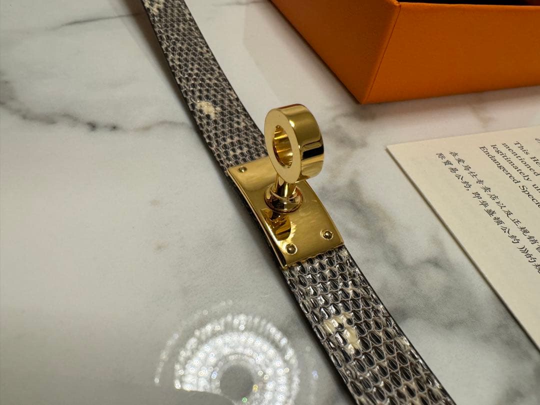 未使用　エルメス　ケリー　ドゥブルトゥール　オンブレ　リザード