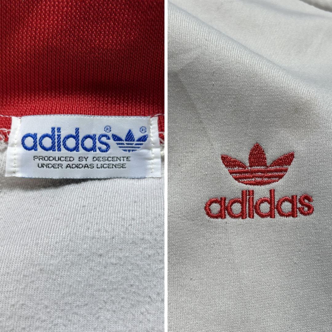 希少✨80s アディダス トラックジャケット デサント ジャージ L相当 赤