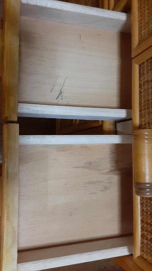 ラタン 藤 チェスト たんす テレホンラック　キャスター付