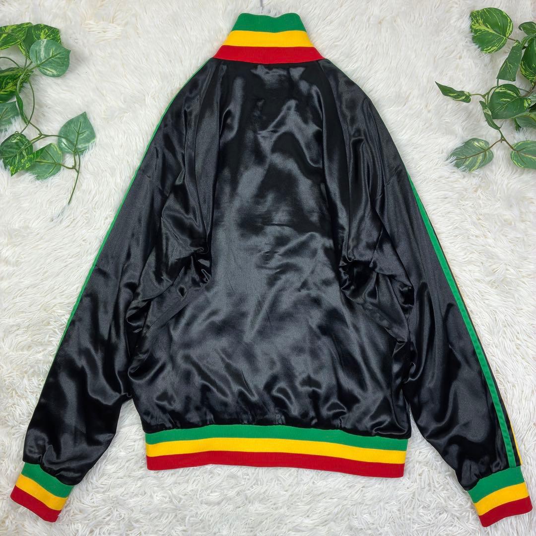 美品　アディダス　ラスタカラー　ファイヤーバード　トラックトップ　XL　サテン