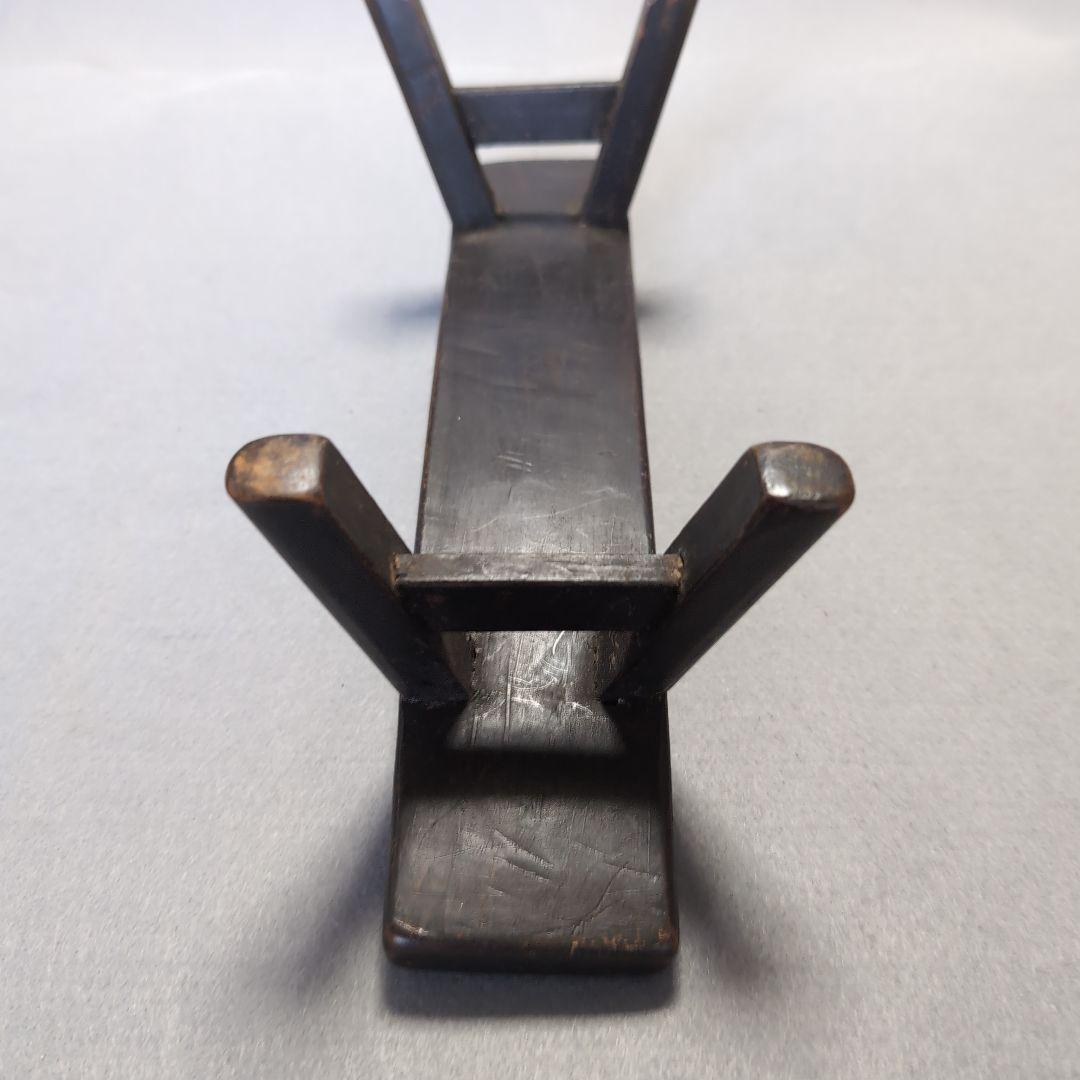 李朝 木製枕 枕 寝具 李朝家具 李朝工芸 李朝木工品 彫刻台 曲線デザイン