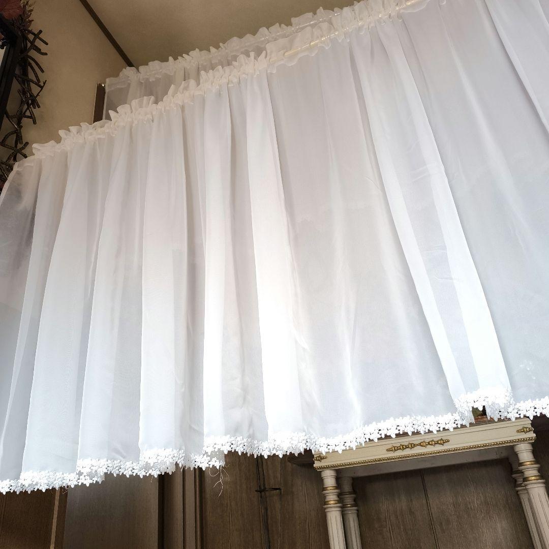 カフェカーテン【クッキー様オーダー品 ボイル＆ケミカルレース