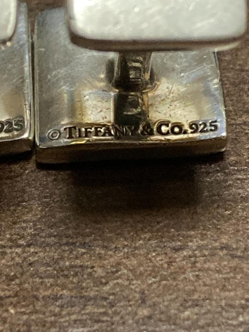 美品 ティファニー ノーツ カフス スクエア シルバー 925