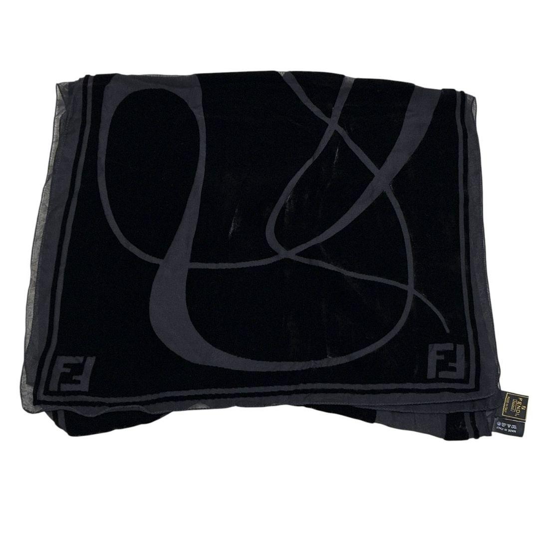 【美品】FENDI フェンディ ストール ベロア シルク混 イタリア製