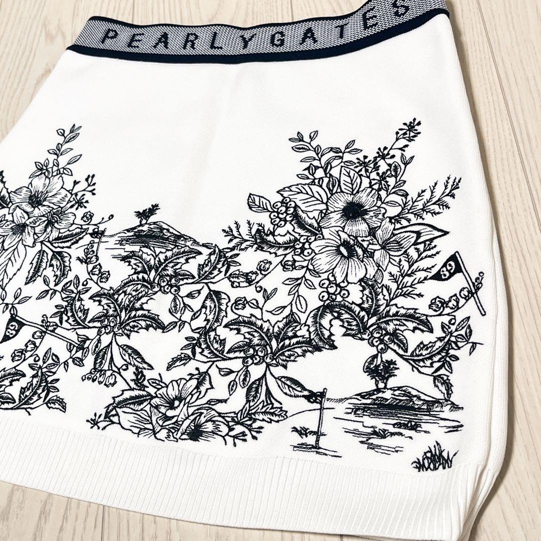 ☆PEARLY GATES パーリーゲイツ　花柄　ニット　セットアップ　スカート