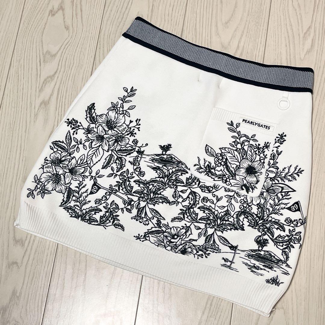 ☆PEARLY GATES パーリーゲイツ　花柄　ニット　セットアップ　スカート