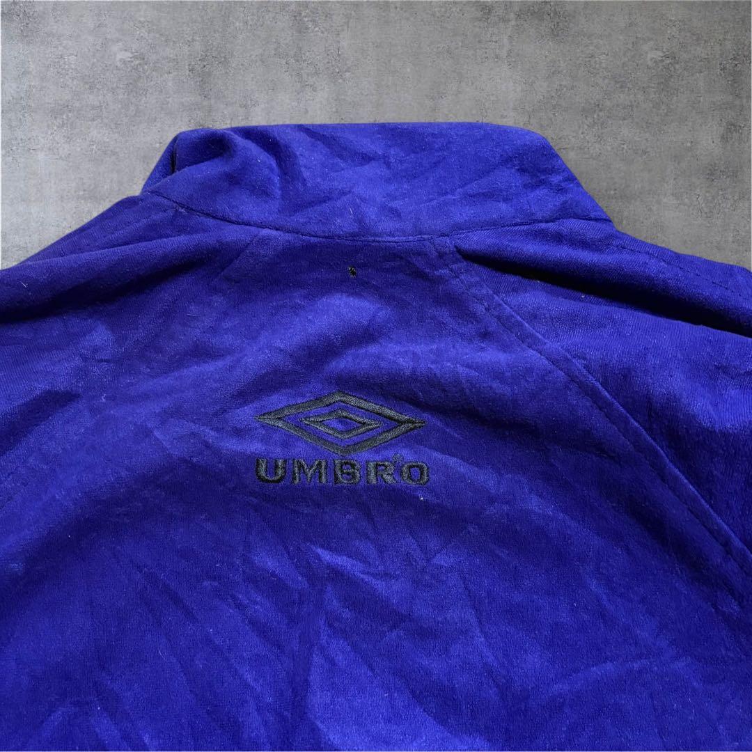【L8】90s UMBROベロアトラックジャケット刺繍パープルVintage