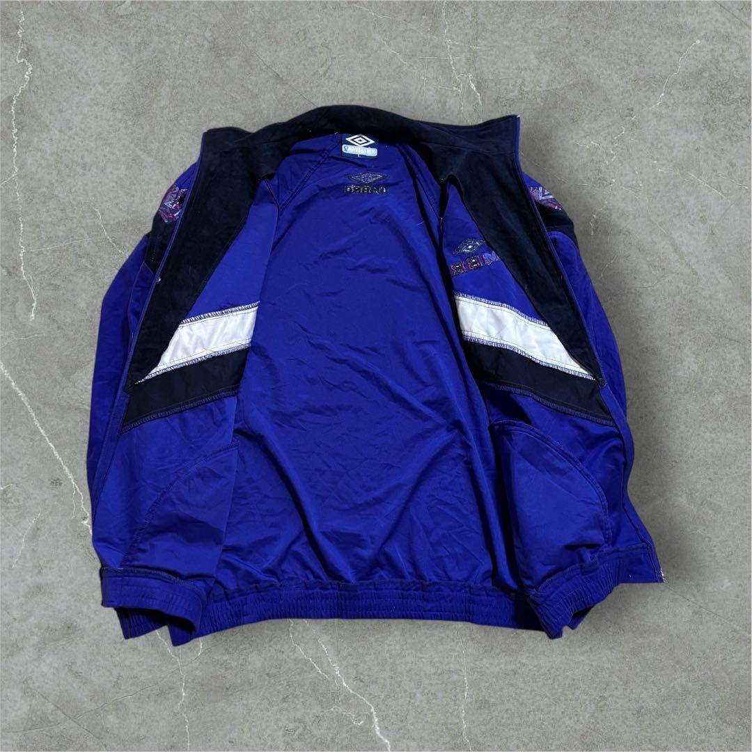 【L8】90s UMBROベロアトラックジャケット刺繍パープルVintage