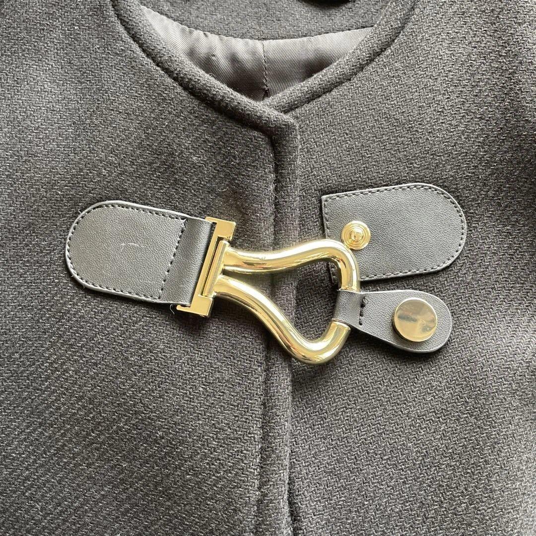 【即完売】ZARA&MANTECO｜ポンチョケープ｜ゴールド金具｜ラムウールXS