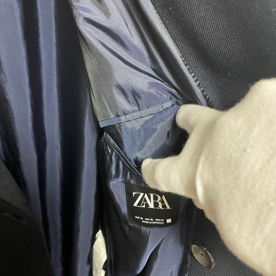 ZARA ストレッチオーバーサイズダブルチェスターコートXL 新品未使用 ウール