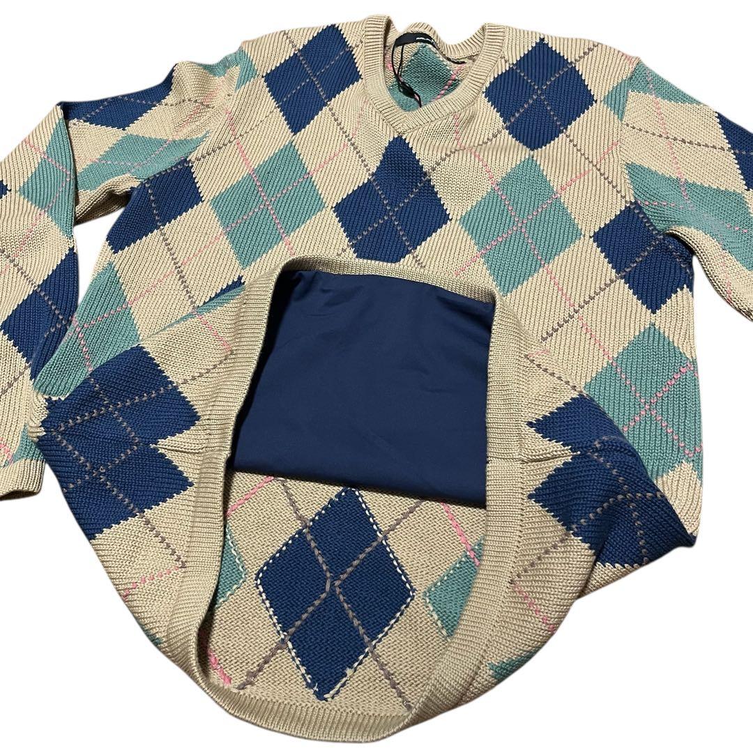 未使用 RLX ゴルフ ラルフローレン 防風裏地付き セーター ニットS 綿ポリ