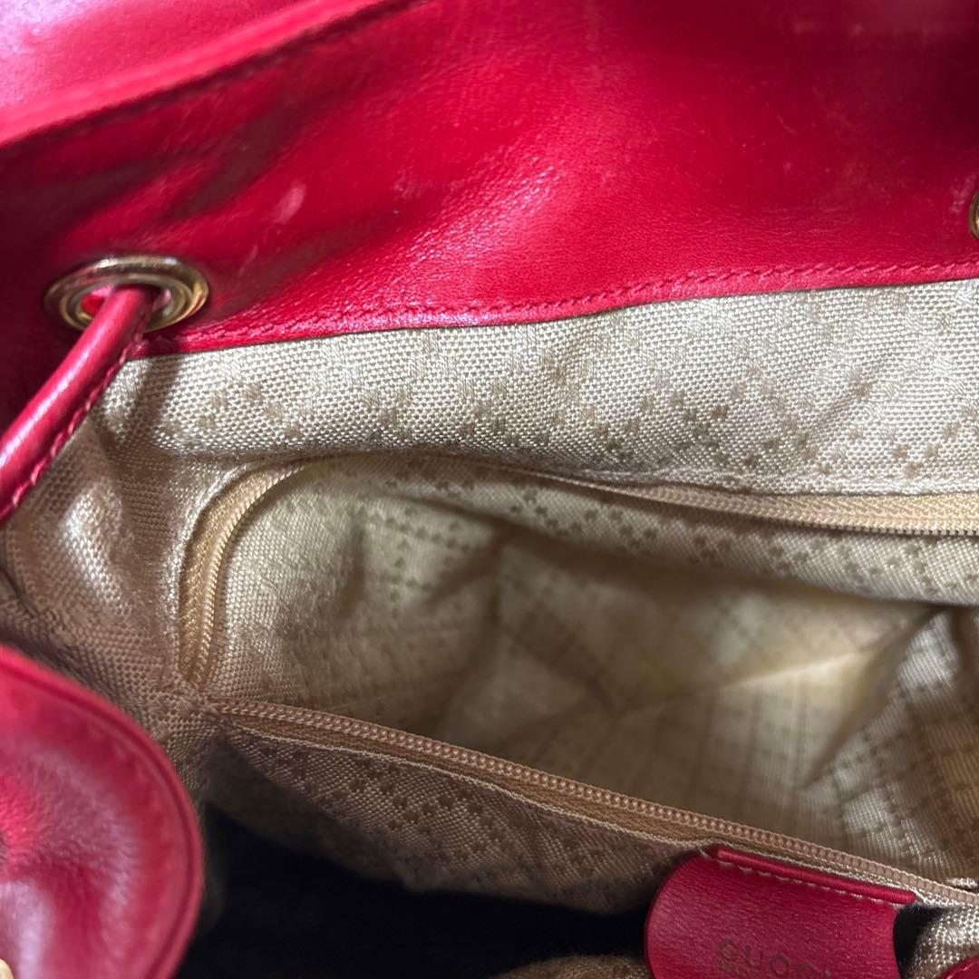 グッチ　バンブー　リュック　赤　レッド