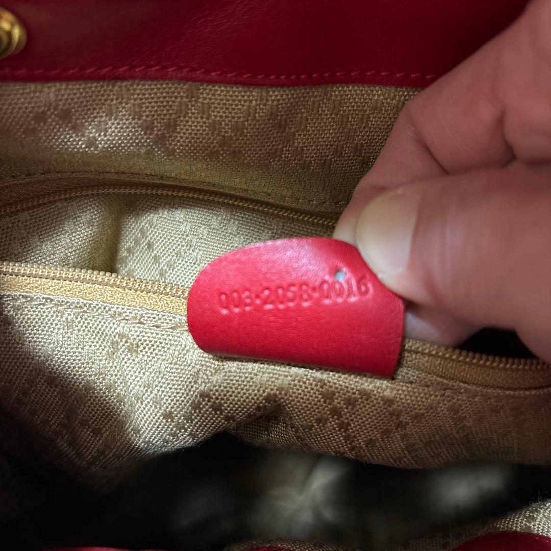 グッチ　バンブー　リュック　赤　レッド