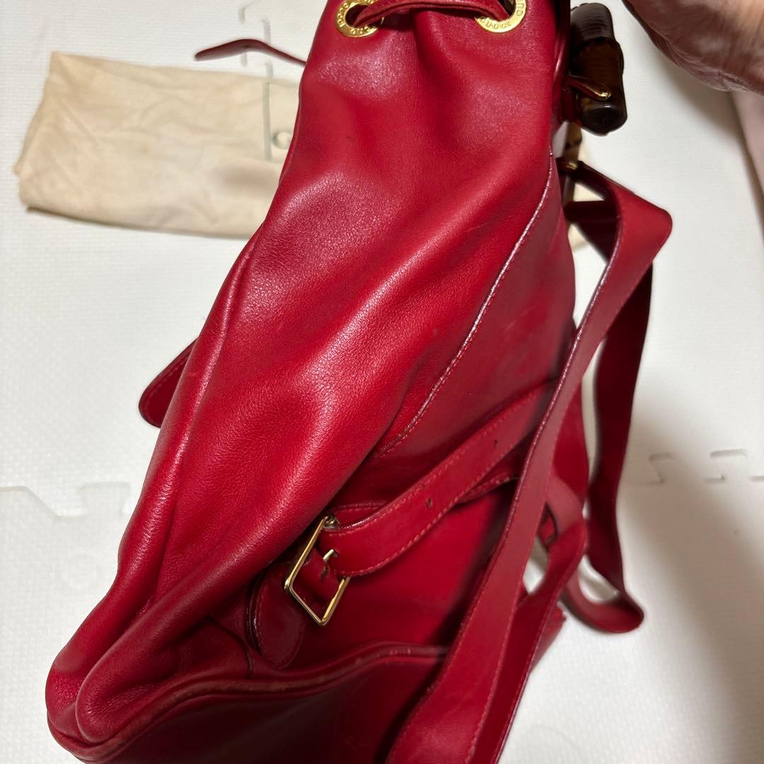 グッチ　バンブー　リュック　赤　レッド