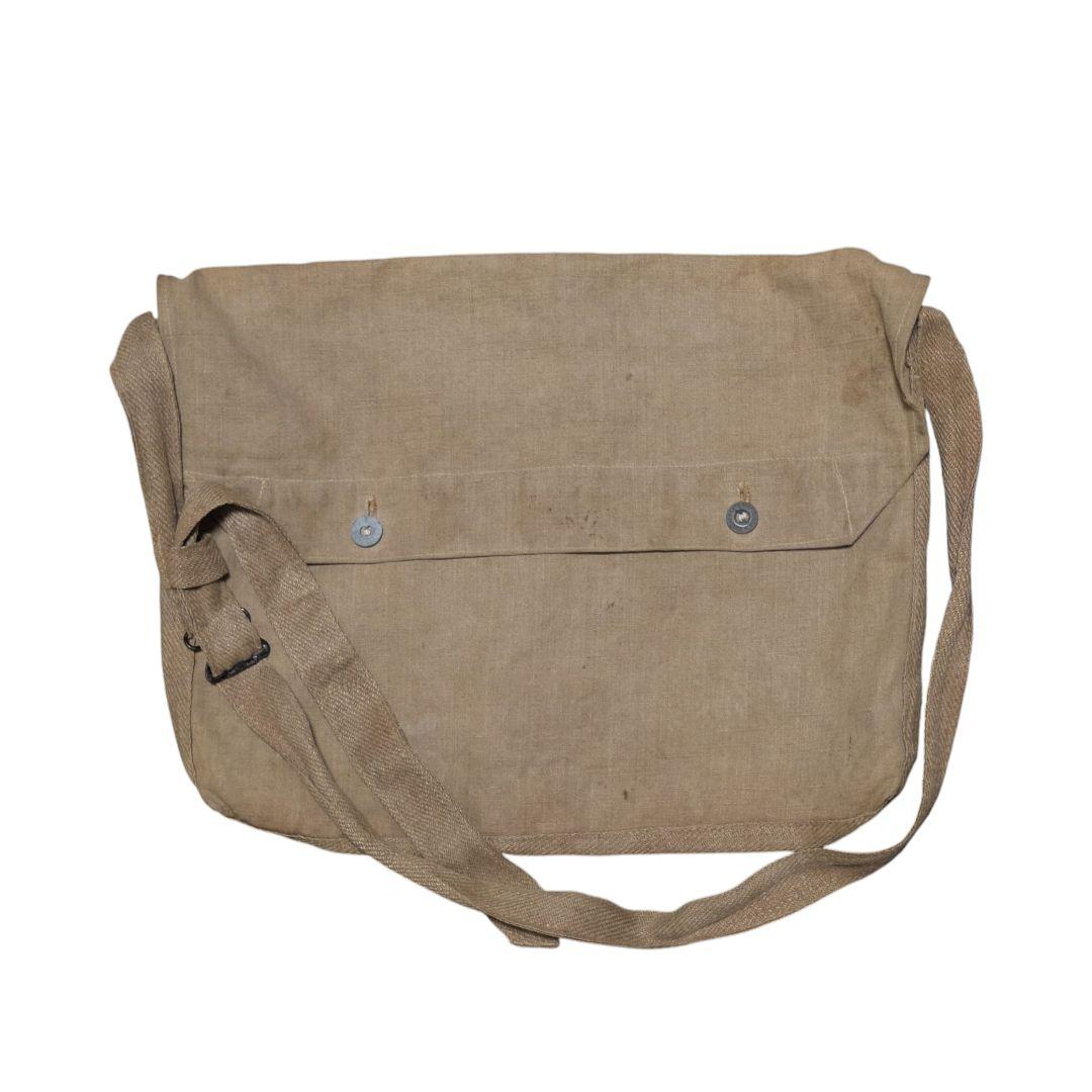 30s フランス軍 ミュゼットバッグ ブラウンリネン ヴィンテージ