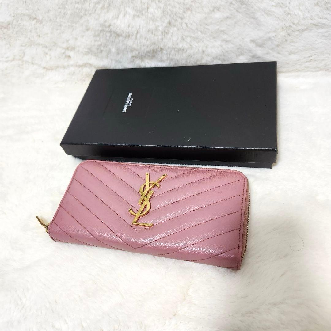 ✨極美品✨サンローラン　長財布　ラウンドファスナー カサンドラ　キャビアスキン