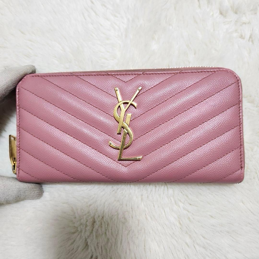 ✨極美品✨サンローラン　長財布　ラウンドファスナー カサンドラ　キャビアスキン