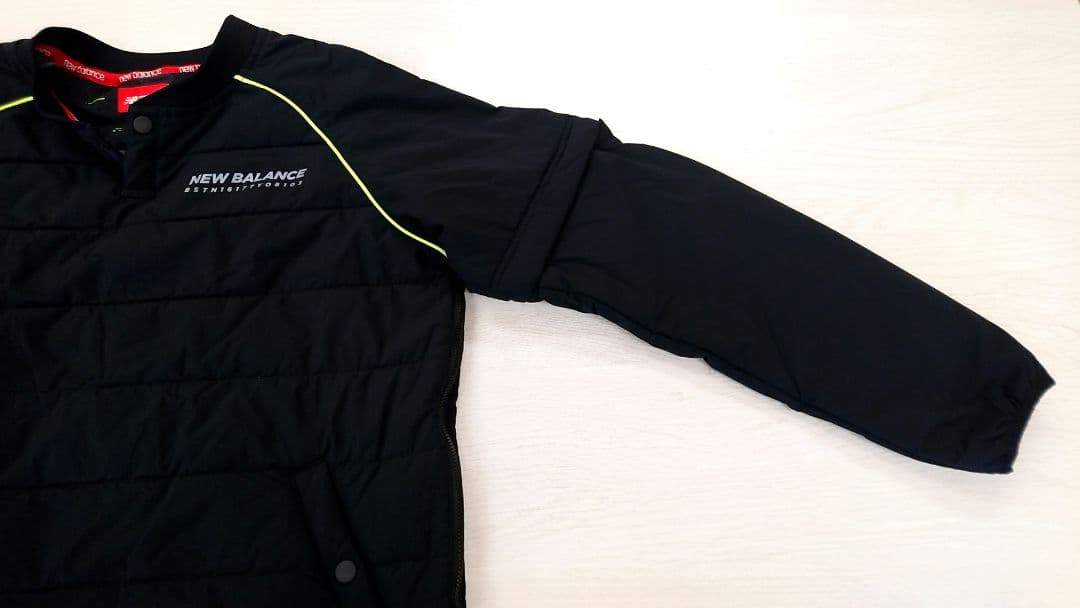 美品ニューバランスゴルフ2way中綿耐熱ハーフジップジャケット M黒 28日まで
