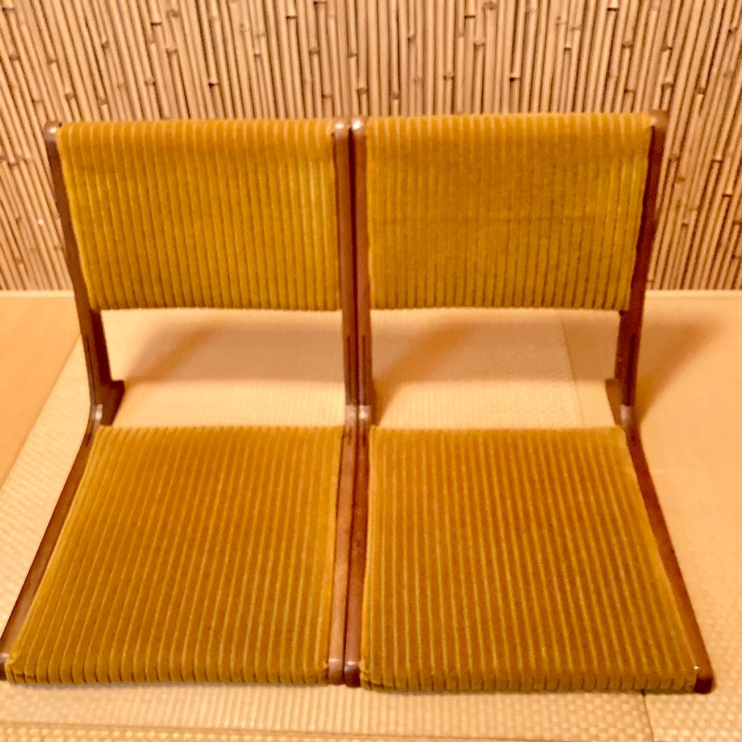 昭和レトロ 高級 和風 折りたたみ座椅子　 アンティーク 2脚セット