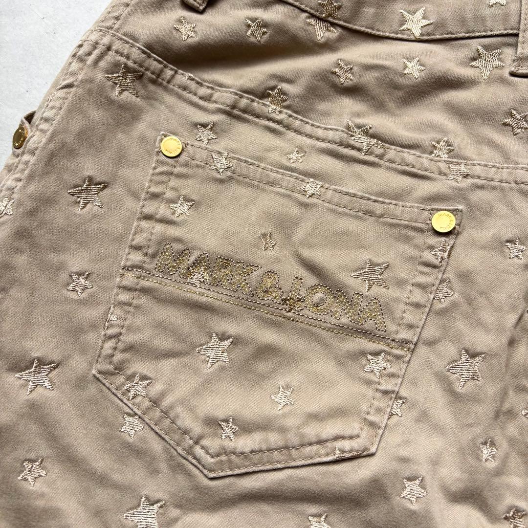 MARK&LONA マークアンドロナ スカル刺繍 ストレッチスカート スター刺繍