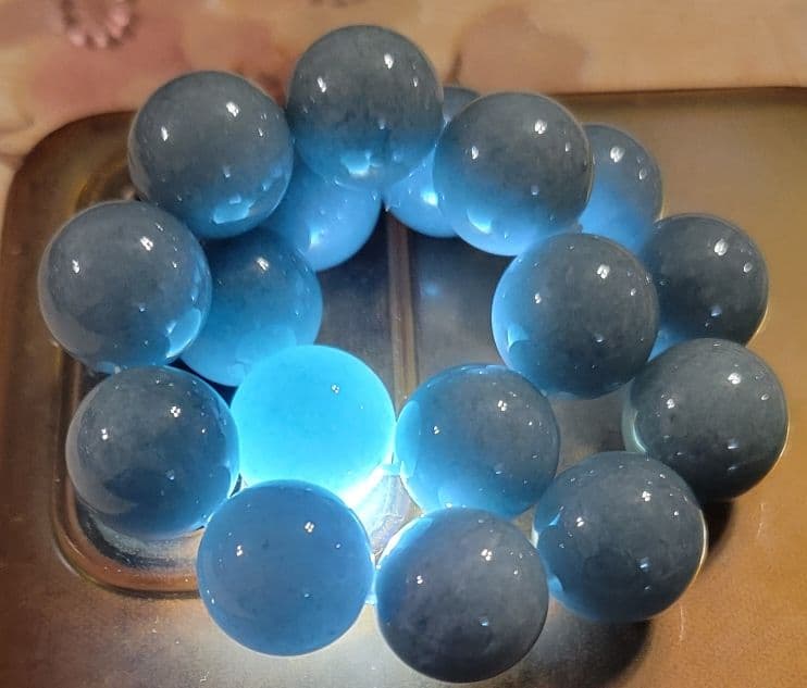 ！超激レア！極上！潤艶美麗！糸魚川翡翠☆ブルーー翡翠ブレスレット☆