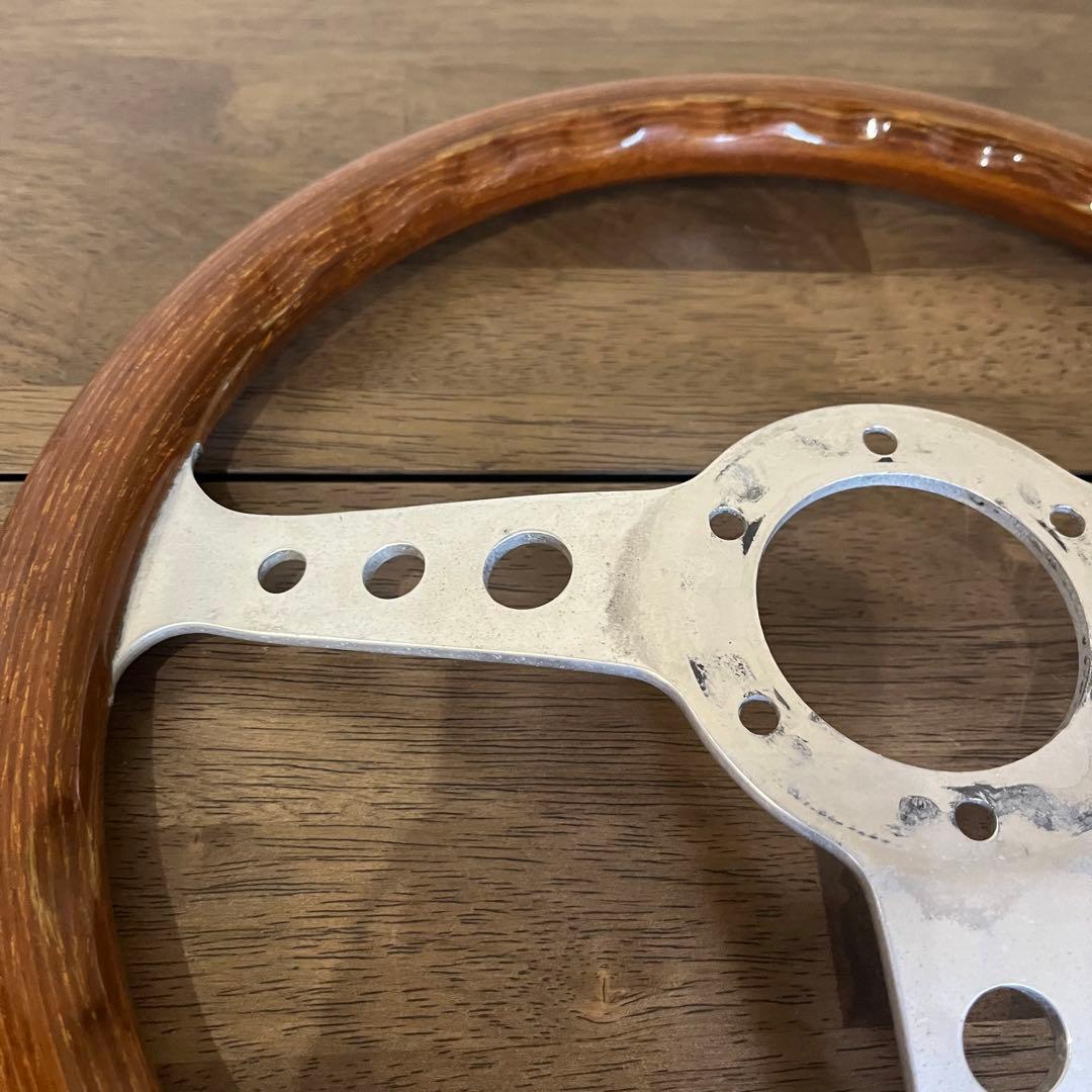 【中古品】MOMO インディー ウッドハンドル　ステアリング 11-86 旧車