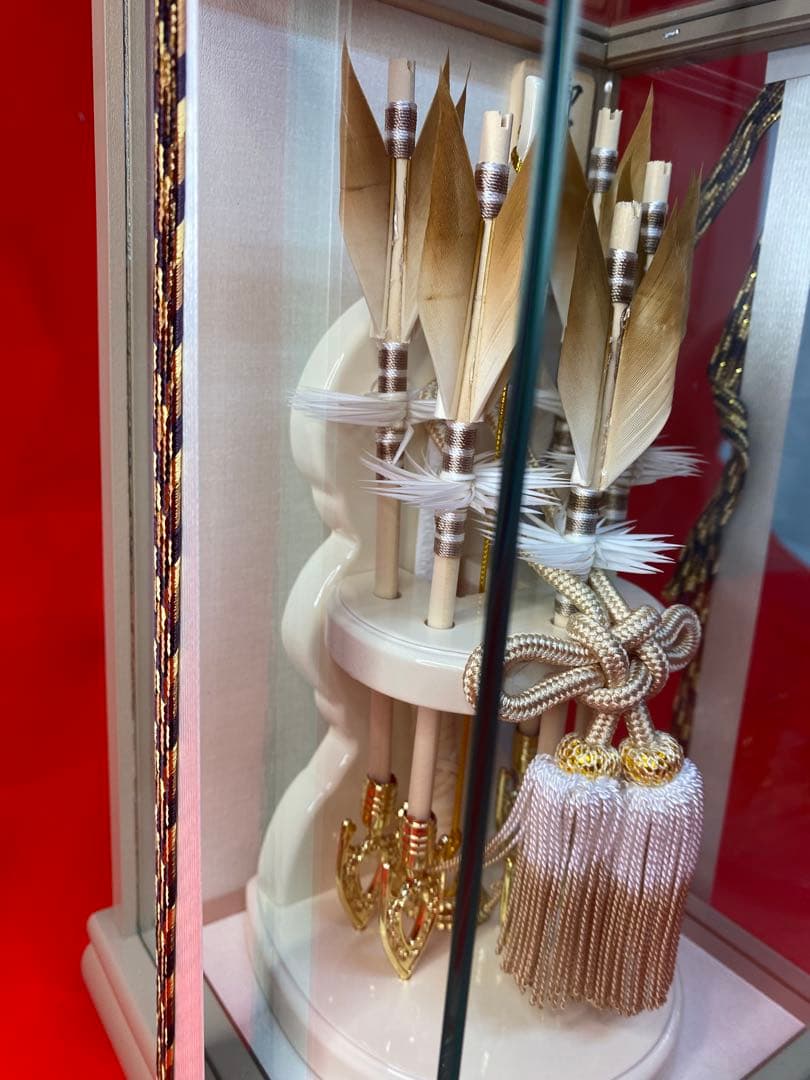 東京久月　破魔弓パノラマガラスケース・間口約１６×奥行約１５×高さ約２7㎝