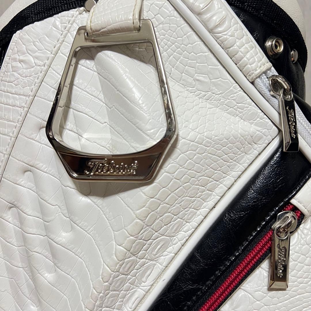 希少 レア 美品 タイトリスト 型押し キャディバッグ 9.5型 クロコ ゴルフ