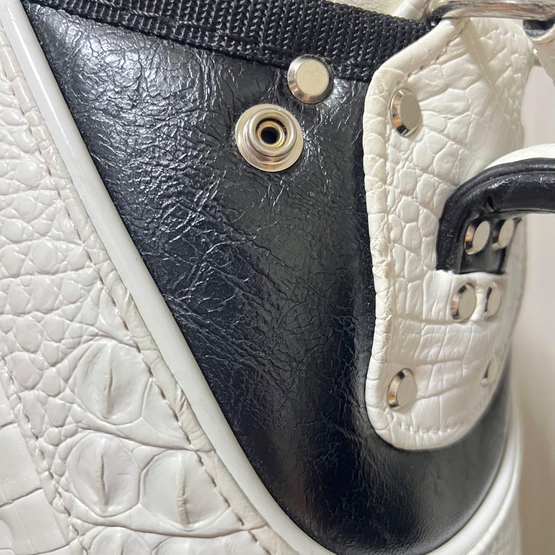 希少 レア 美品 タイトリスト 型押し キャディバッグ 9.5型 クロコ ゴルフ