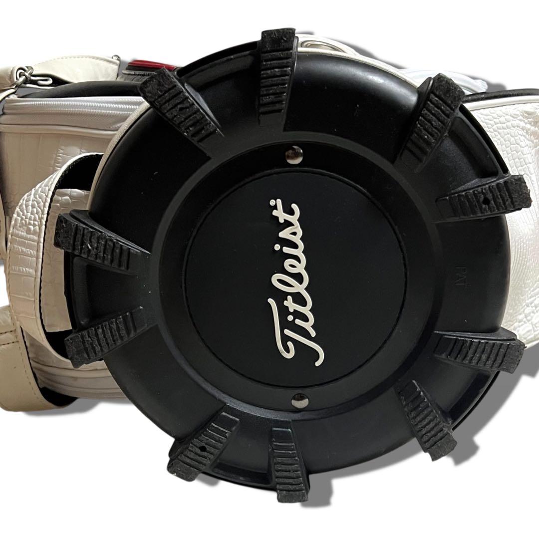 希少 レア 美品 タイトリスト 型押し キャディバッグ 9.5型 クロコ ゴルフ