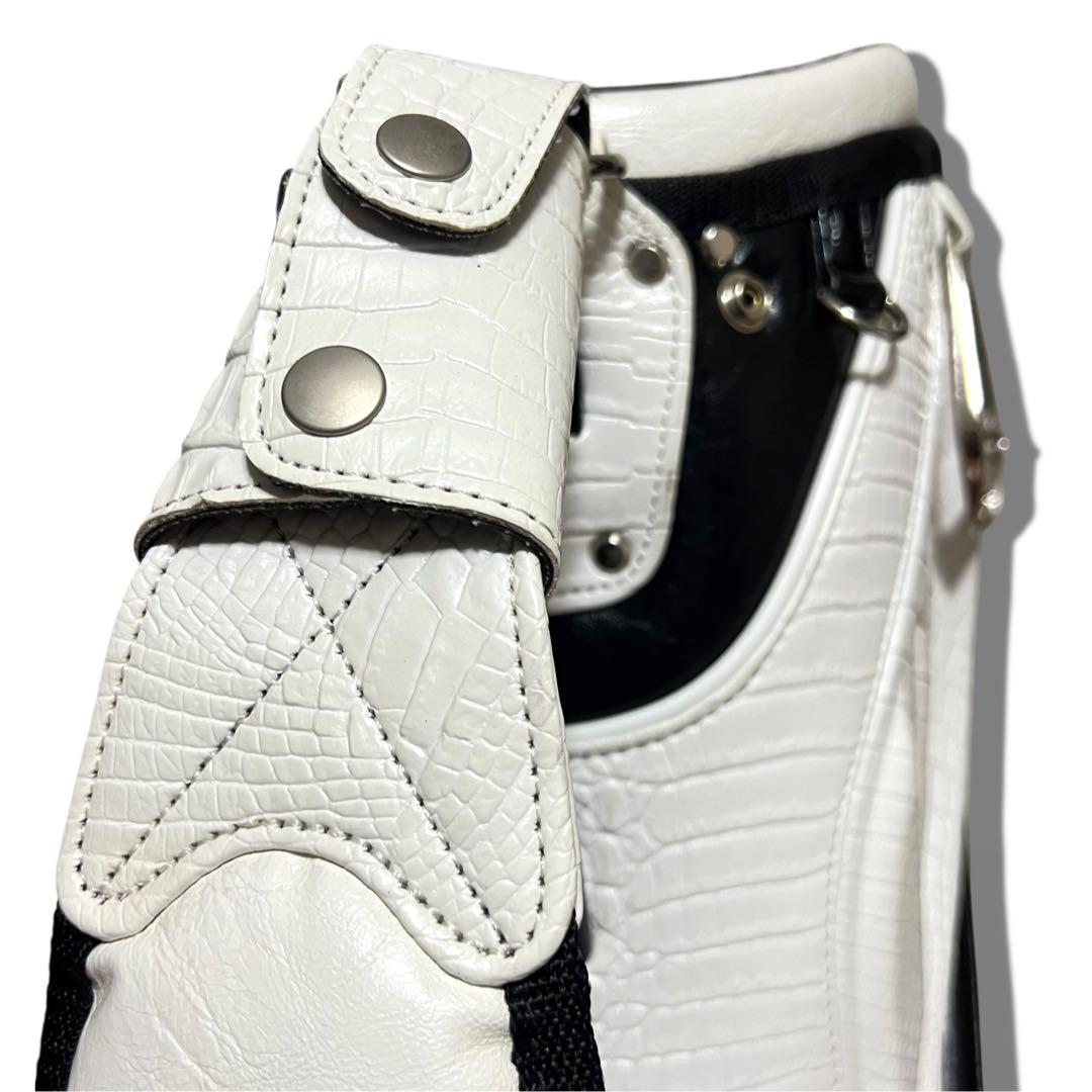 希少 レア 美品 タイトリスト 型押し キャディバッグ 9.5型 クロコ ゴルフ