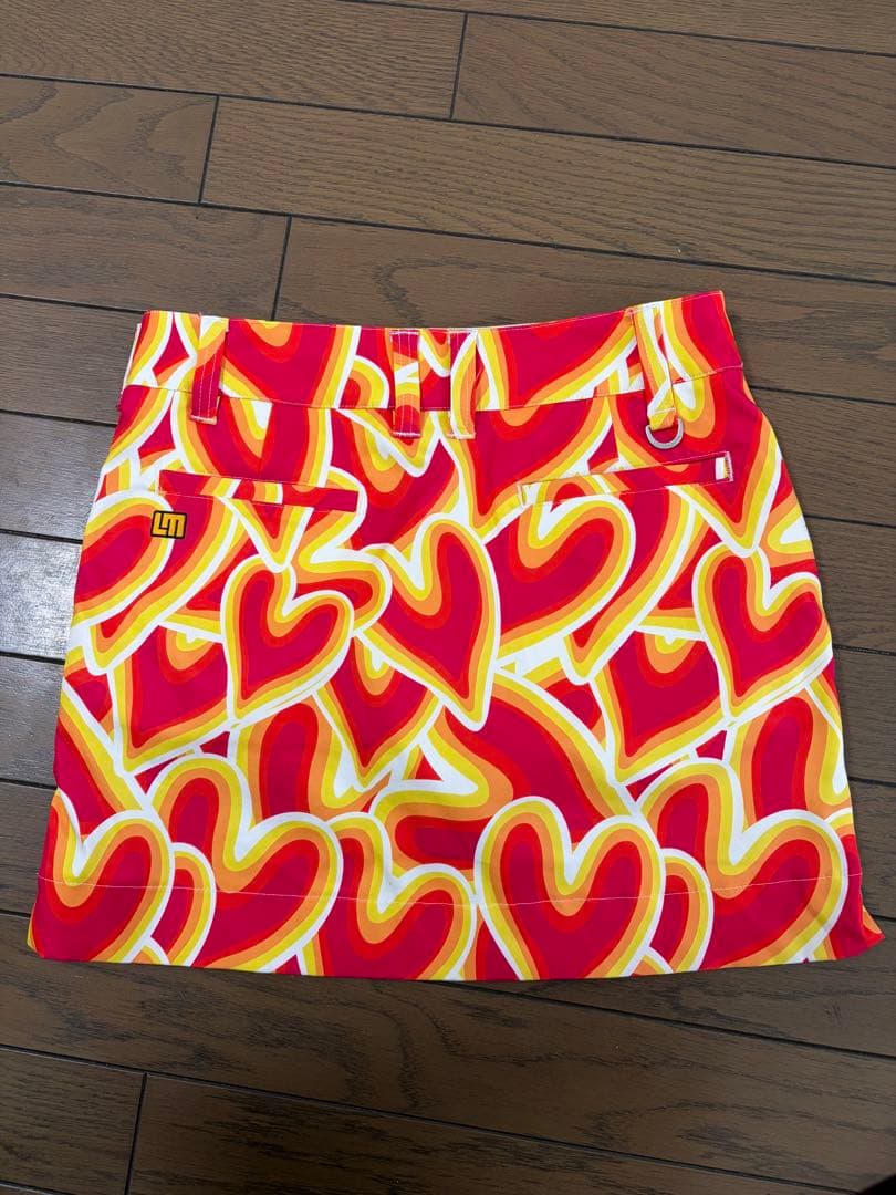 LOWMUTH ハート柄 ゴルフスカート M