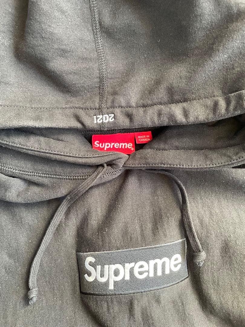 Supreme ボックスロゴ　フーディ　ブラック サイズS