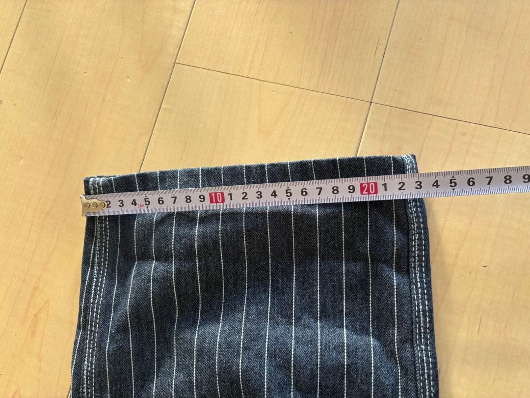 karakuストライプ柄 ワークパンツ サスペンダー付きウォバッシュ