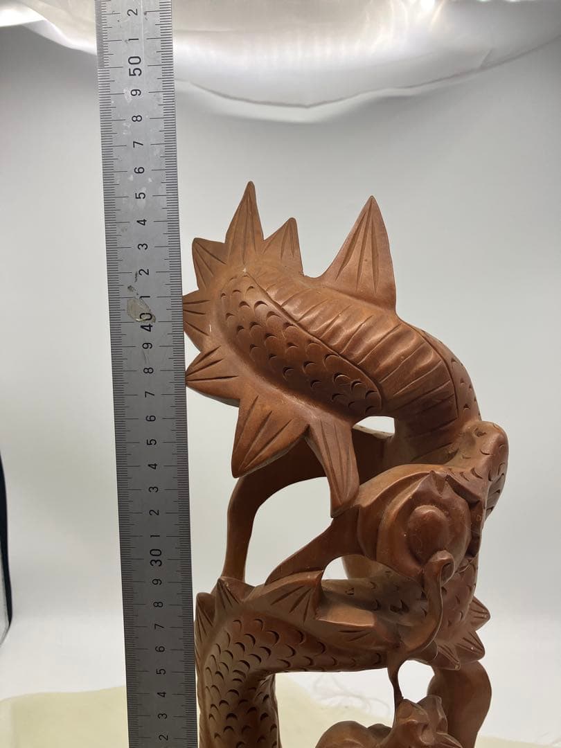 龍神 木彫り 龍の干支 置き物 龍 開運 和風置物 ドラゴン 約45cm 竜