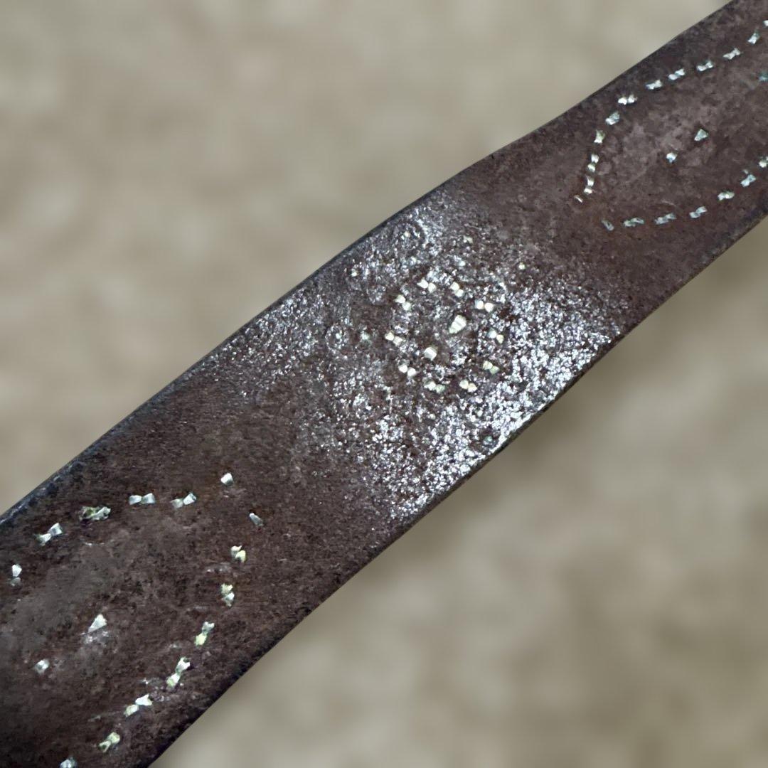 34inch ピーナッツ HTC スティングレイ レザースタッズベルト 茶芯