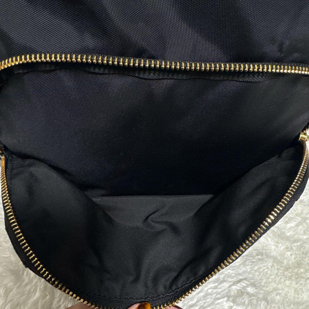 agnès b. ブラックナイロンリュック バックパック a4対応 ゴールド金具