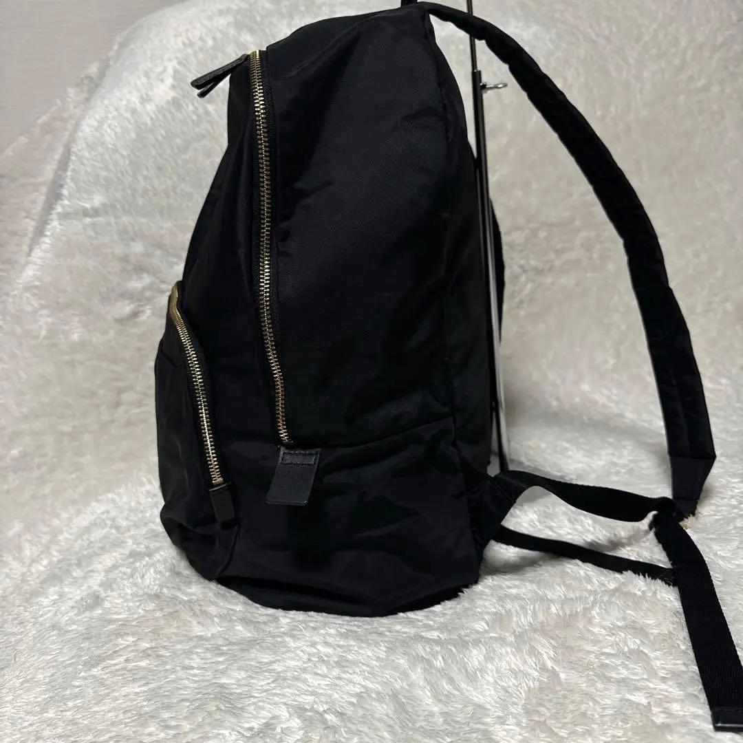 agnès b. ブラックナイロンリュック バックパック a4対応 ゴールド金具